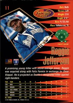 1994 Sportflics 2000 Rookie & Traded - Artist's Proofs #11 Reggie Jefferson Back