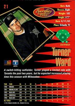 1994 Sportflics 2000 Rookie & Traded - Artist's Proofs #21 Turner Ward Back