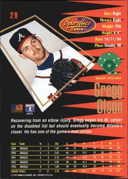 1994 Sportflics 2000 Rookie & Traded - Artist's Proofs #29 Gregg Olson Back