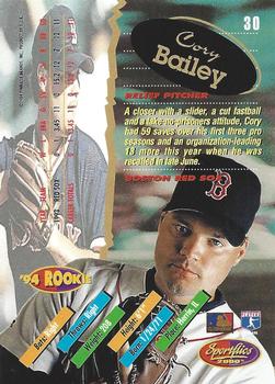 1994 Sportflics 2000 Rookie & Traded - Artist's Proofs #30 Cory Bailey Back