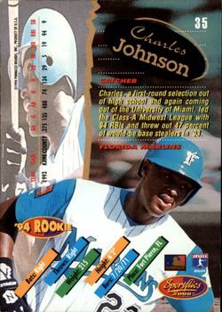 1994 Sportflics 2000 Rookie & Traded - Artist's Proofs #35 Charles Johnson Back