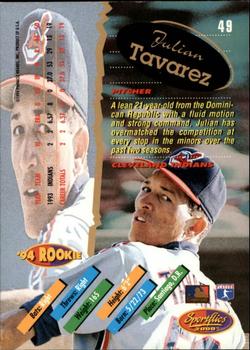 1994 Sportflics 2000 Rookie & Traded - Artist's Proofs #49 Julian Tavarez Back