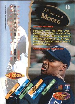 1994 Sportflics 2000 Rookie & Traded - Artist's Proofs #60 Marcus Moore Back