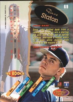 1994 Sportflics 2000 Rookie & Traded - Artist's Proofs #69 Dave Staton Back