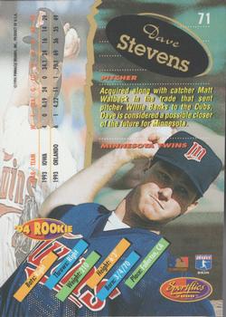 1994 Sportflics 2000 Rookie & Traded - Artist's Proofs #71 Dave Stevens Back