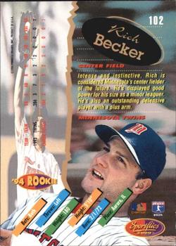 1994 Sportflics 2000 Rookie & Traded - Artist's Proofs #102 Rich Becker Back