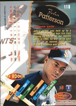 1994 Sportflics 2000 Rookie & Traded - Artist's Proofs #118 John Patterson Back