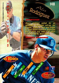 1994 Sportflics 2000 Rookie & Traded - Artist's Proofs #148 Alex Rodriguez Back