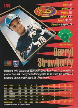 1994 Sportflics 2000 Rookie & Traded - Artist's Proofs #149 Darryl Strawberry Back