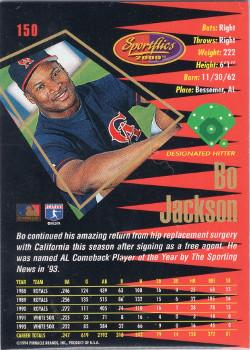 1994 Sportflics 2000 Rookie & Traded - Artist's Proofs #150 Bo Jackson Back