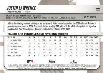 2024 Topps Big League #22 Justin Lawrence Back
