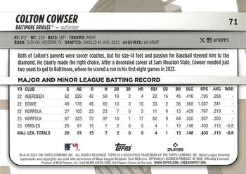 2024 Topps Big League #71 Colton Cowser Back