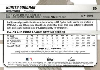 2024 Topps Big League #80 Hunter Goodman Back