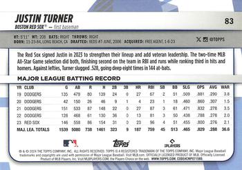 2024 Topps Big League #83 Justin Turner Back