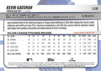 2024 Topps Big League #118 Kevin Gausman Back