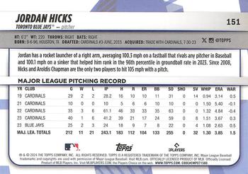 2024 Topps Big League #151 Jordan Hicks Back
