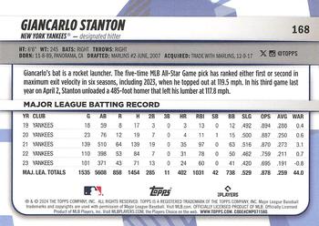 2024 Topps Big League #168 Giancarlo Stanton Back