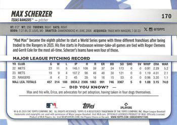 2024 Topps Big League #170 Max Scherzer Back