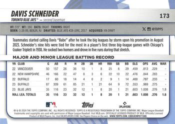 2024 Topps Big League #173 Davis Schneider Back