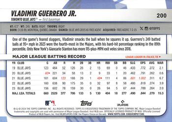 2024 Topps Big League #200 Vladimir Guerrero Jr. Back