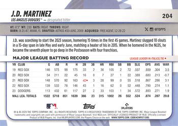 2024 Topps Big League #204 J.D. Martinez Back