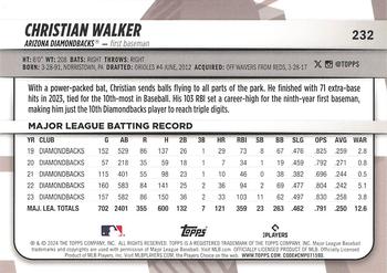2024 Topps Big League #232 Christian Walker Back