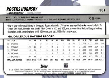 2024 Topps Big League #301 Rogers Hornsby Back
