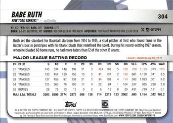 2024 Topps Big League #304 Babe Ruth Back