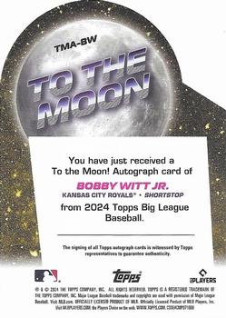 2024 Topps Big League - To the Moon Die Cuts Autographs #TMA-BW Bobby Witt Jr. Back