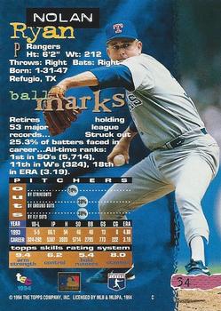 1994 Stadium Club #34 Nolan Ryan Back