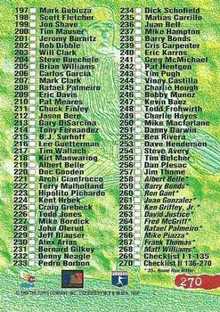1994 Stadium Club #270 Checklist: 136-270 Back