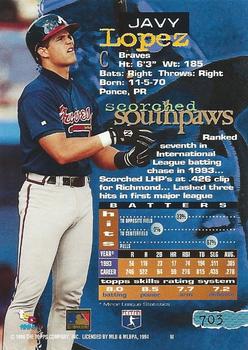 1995 Score #119 Javier Javy Lopez Atlanta Braves