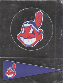 1988 Panini Stickers - Monograms/Pennants #E / E-1 Cleveland Indians Monogram / Pennant Front