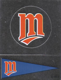 1988 Panini Stickers - Monograms/Pennants #I / I-1 Minnesota Twins Monogram / Pennant Front