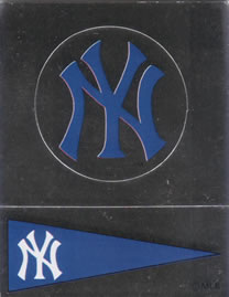 1988 Panini Stickers - Monograms/Pennants #J / J-1 New York Yankees Monogram / Pennant Front