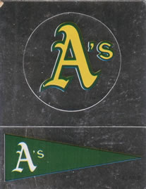 1988 Panini Stickers - Monograms/Pennants #K / K-1 Oakland Athletics Monogram / Pennant Front