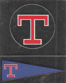 1988 Panini Stickers - Monograms/Pennants #M / M-1 Texas Rangers Monogram / Pennant Front