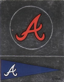 1988 Panini Stickers - Monograms/Pennants #O / O-1 Atlanta Braves Monogram / Pennant Front