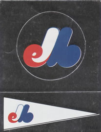 1988 Panini Stickers - Monograms/Pennants #T / T-1 Montreal Expos Monogram / Pennant Front