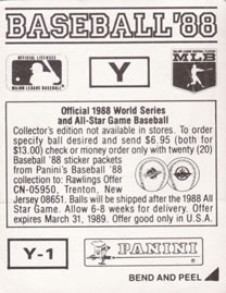 1988 Panini Stickers - Monograms/Pennants #Y / Y-1 San Diego Padres Monogram / Pennant Back
