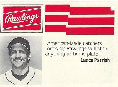 1984 Rawlings Glove Tags #NNO Lance Parrish Front