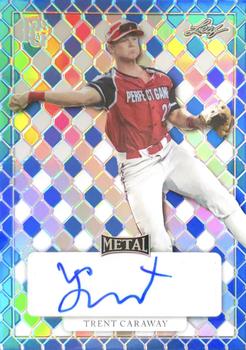 2022 Leaf Metal Perfect Game All-American Classic - Metal Auto Blue Rainbow #MA-TC1 Trent Caraway Front
