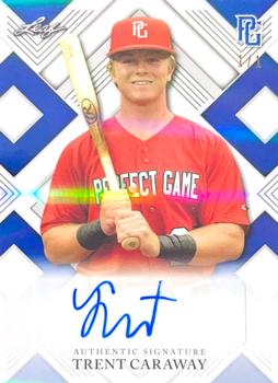 2022 Leaf Metal Perfect Game All-American Classic - Game Day Auto Blue #BA-TC1 Trent Caraway Front