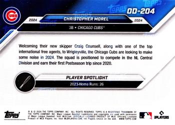 2024 Topps Now Road to Opening Day Chicago Cubs - Black #OD-204 Christopher Morel Back