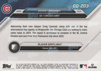 2024 Topps Now Road to Opening Day Chicago Cubs - Blue #OD-203 Dansby Swanson Back