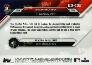 2024 Topps Now Road to Opening Day Houston Astros - Gold Foil #OD-102 Justin Verlander Back