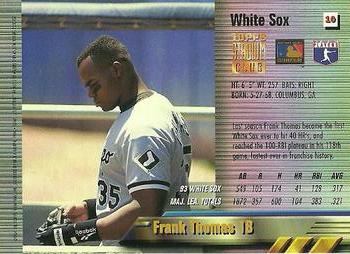 1994 Stadium Club - Finest #10 Frank Thomas   Back