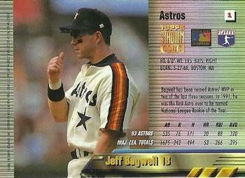 1994 Stadium Club - Finest #1 Jeff Bagwell   Back