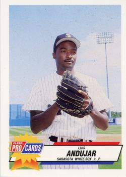 1993 Fleer ProCards Sarasota White Sox SGA #1360 Luis Andujar Front