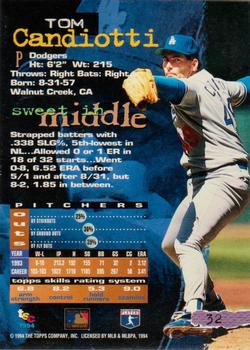 1994 Stadium Club - First Day Issue #32 Tom Candiotti Back